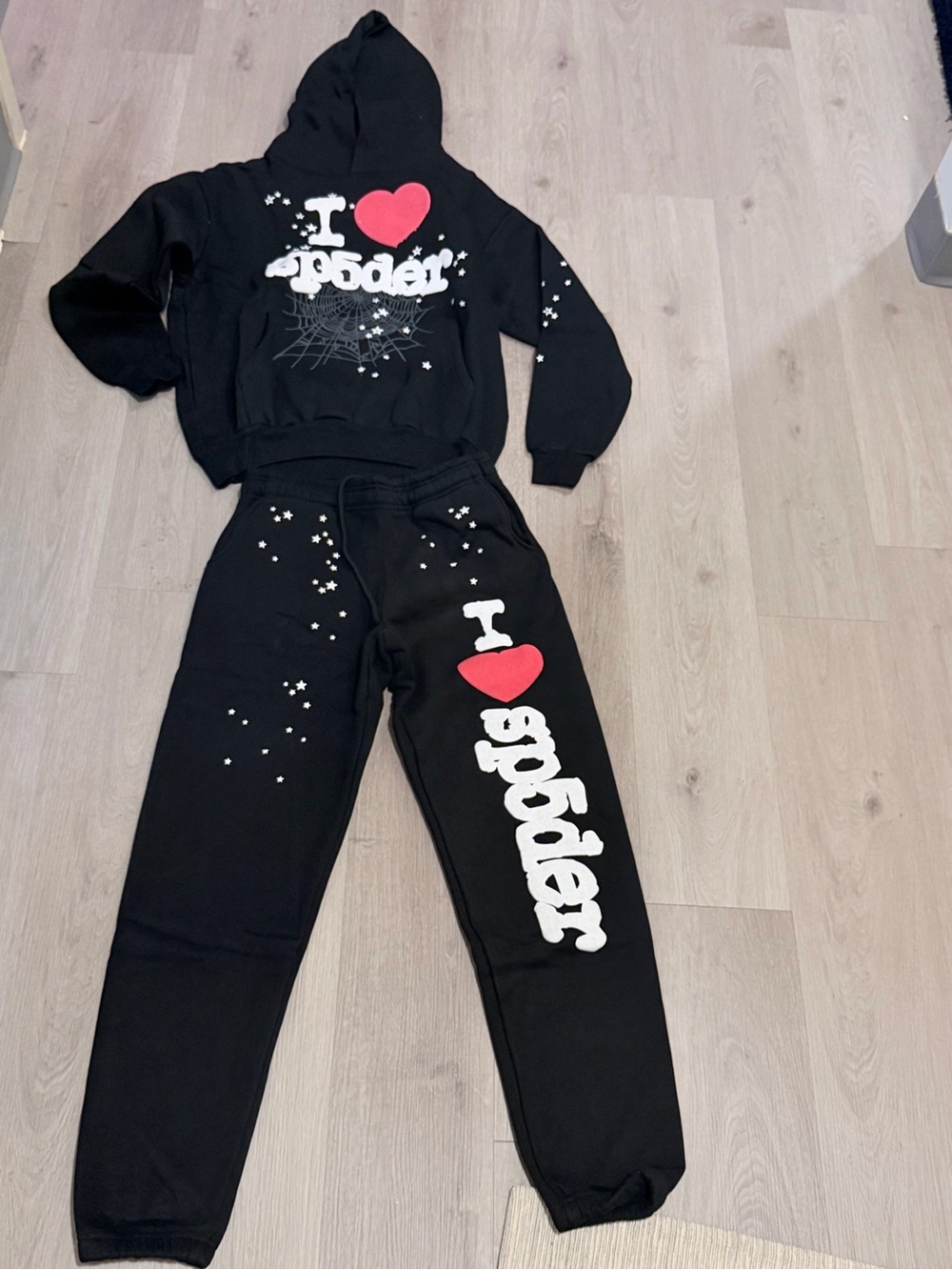 Black 'I ❤️ Spider' Kids Sweatpants – Graphic Joggers